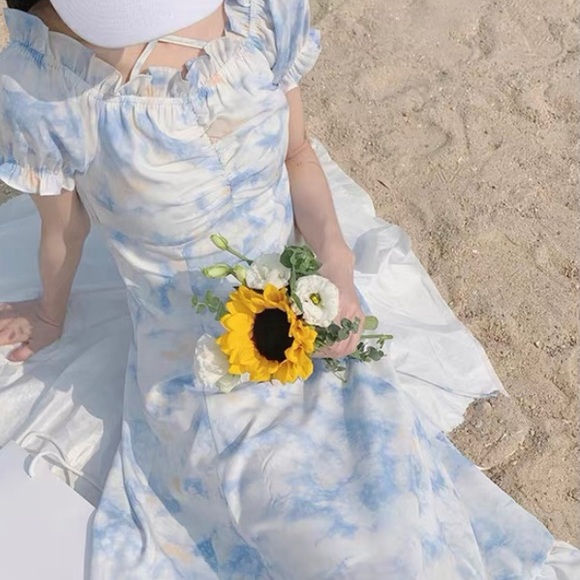 💙🤍 NWT blue long dress - Picture 4 of 6